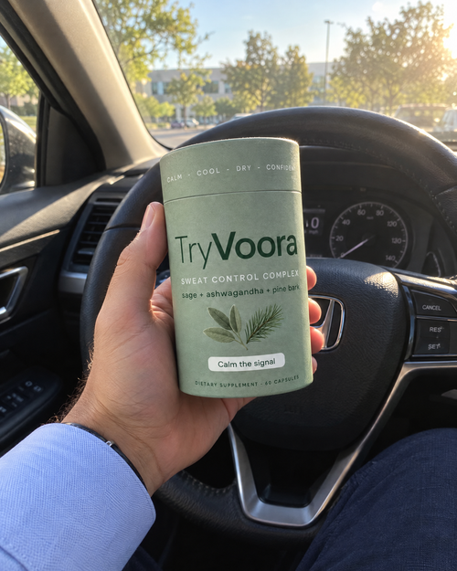 Customer holding Voora in the car