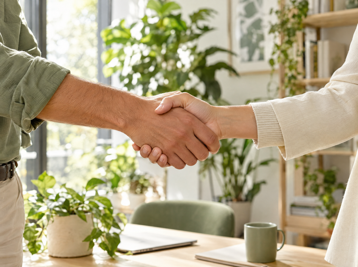 Confident dry handshake